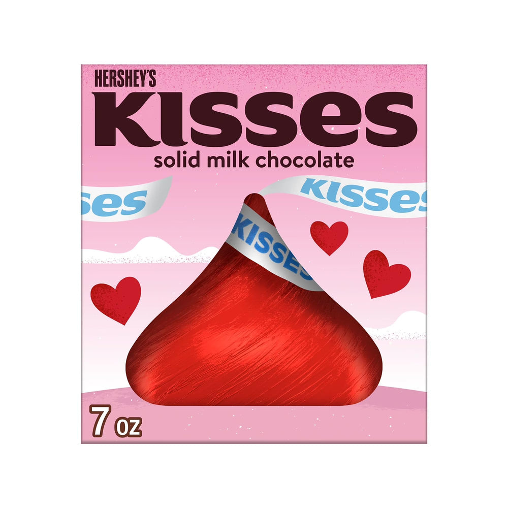 Hershey's Giant Kiss unwrap-foil reveal for a satisfying unboxing moment.