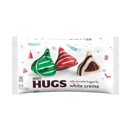 Kisses HUGS arranged in a candy dish for holiday snacking.