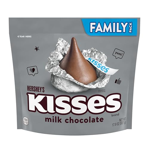 Kisses wrapped milk chocolate candies in bright foil for gift-giving
