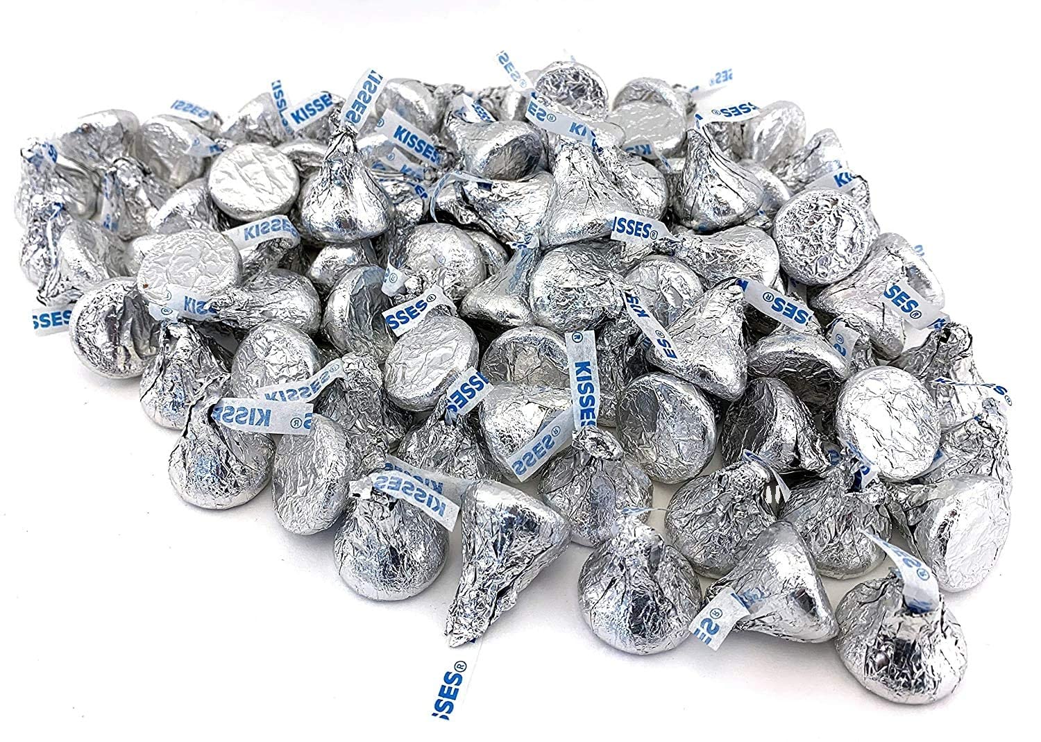 KISSES displayed at a party table, ideal for celebrations.