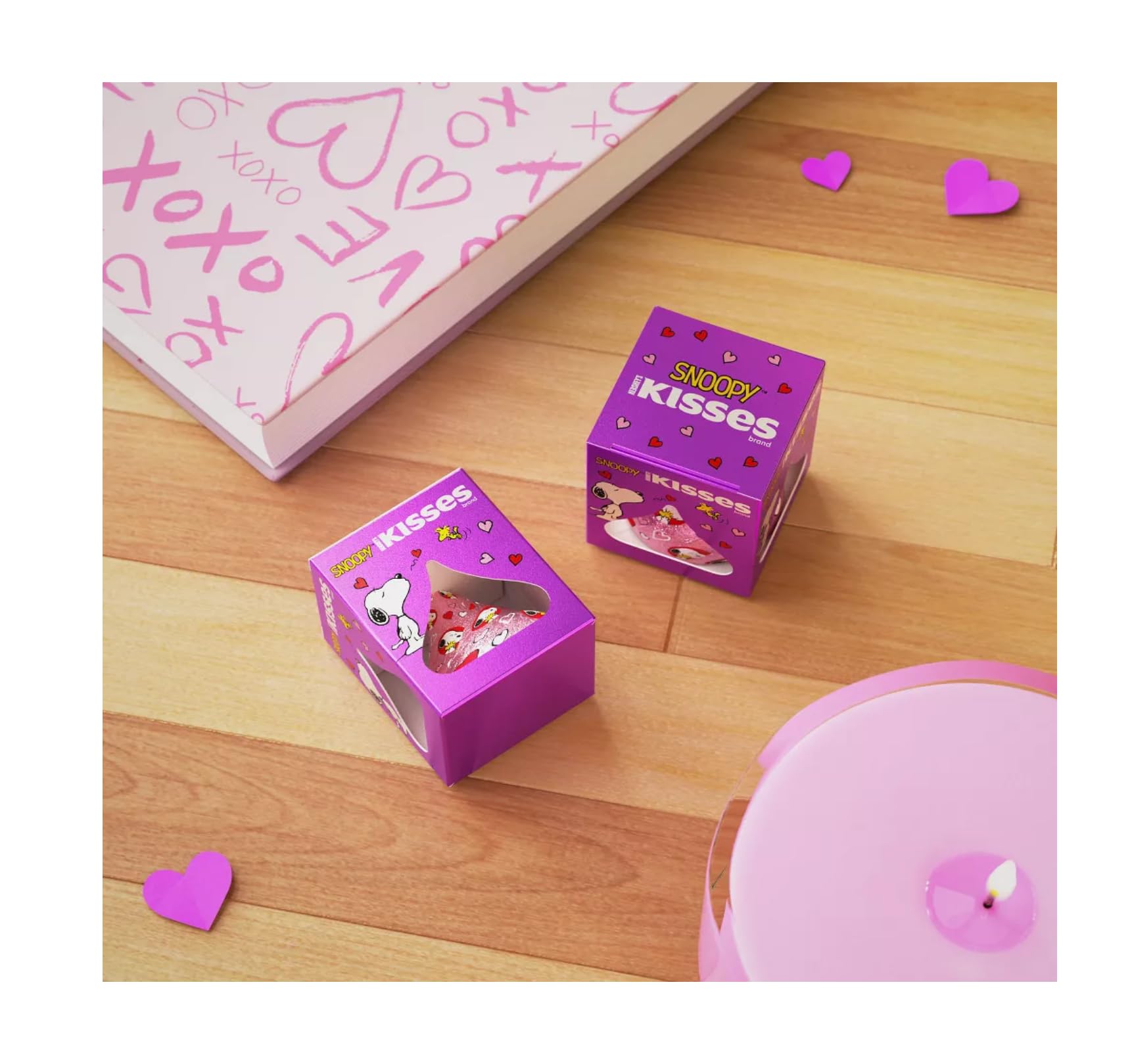 Kisses peanuts characters design box art emphasizes collectible keepsake packaging.