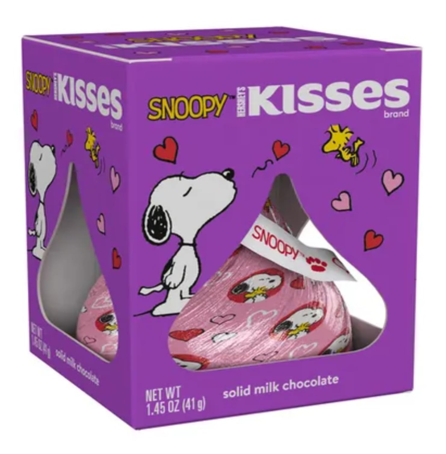 Kisses solid milk chocolate box two-pack side highlights gift-ready design for sweet gestures.