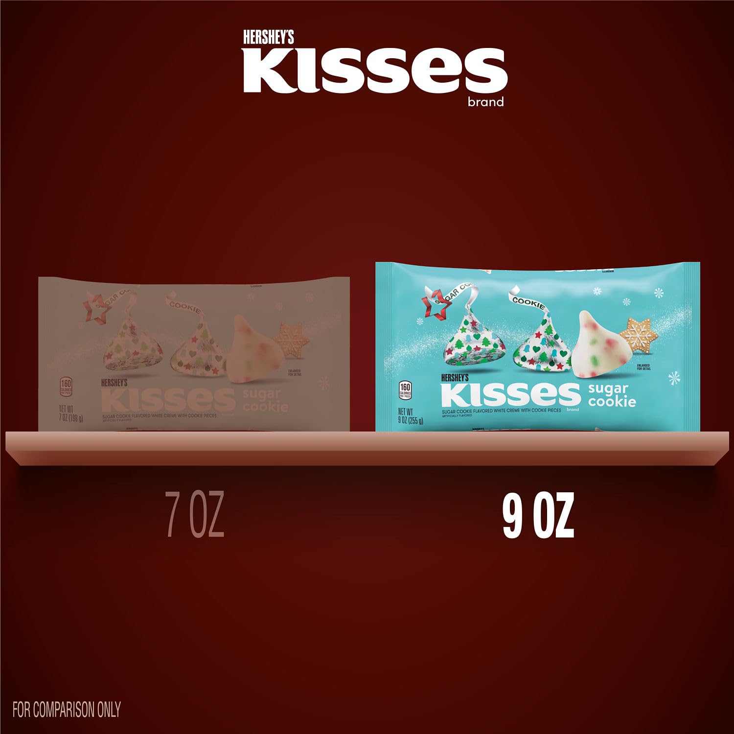 KISSES Sugar Cookie Flavored candy used as a topping for baked goods