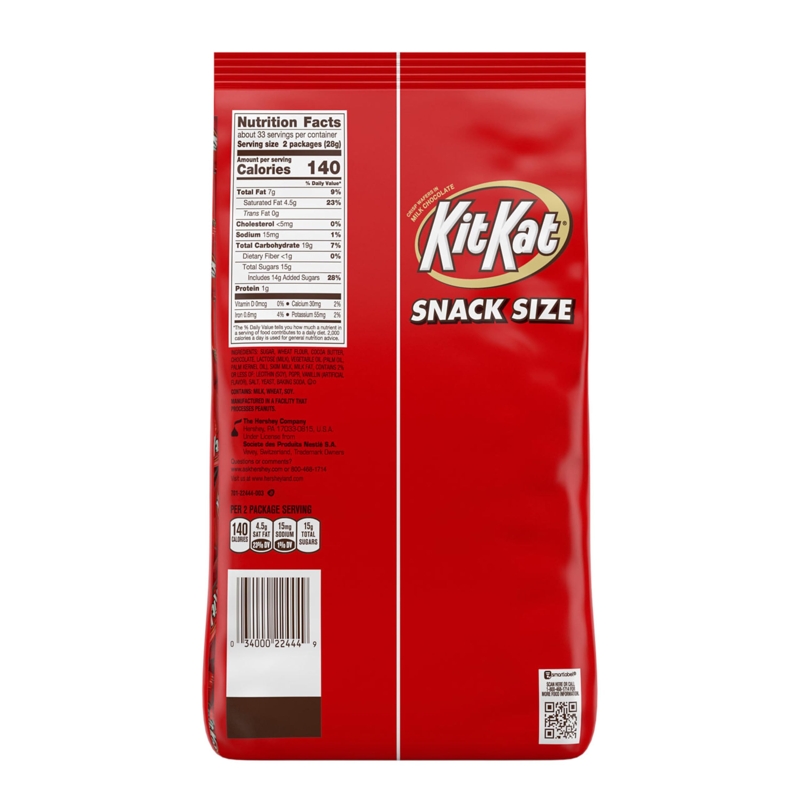 Kit Kat bulk bag 32-34oz snack-size bars for easy restocking.