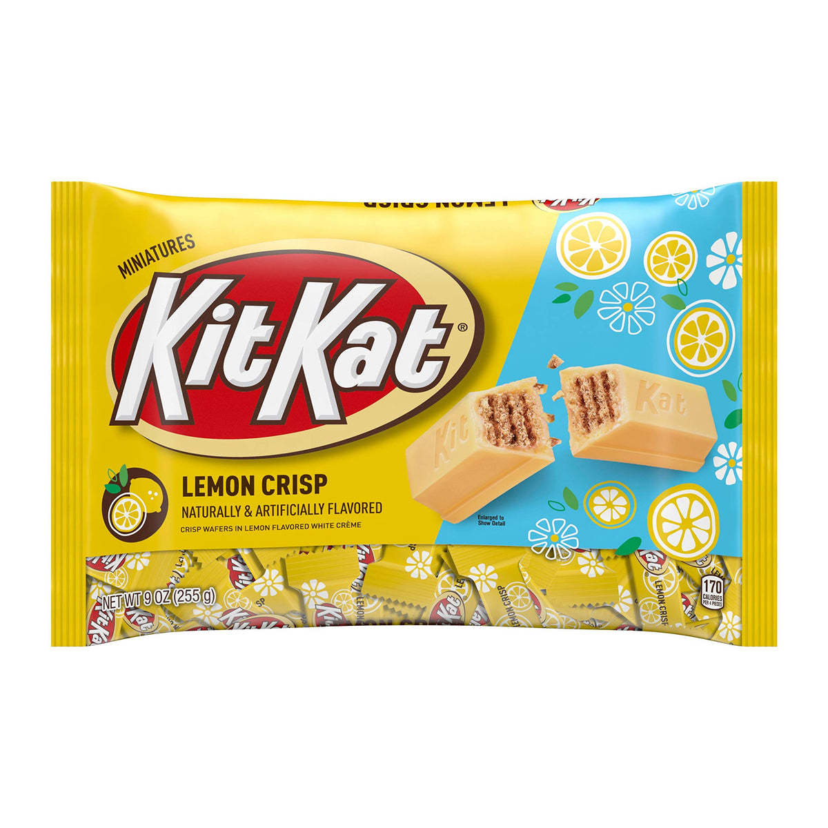 Kit Kat Lemon Creme Miniatures packaging with bright wrappers for sharing