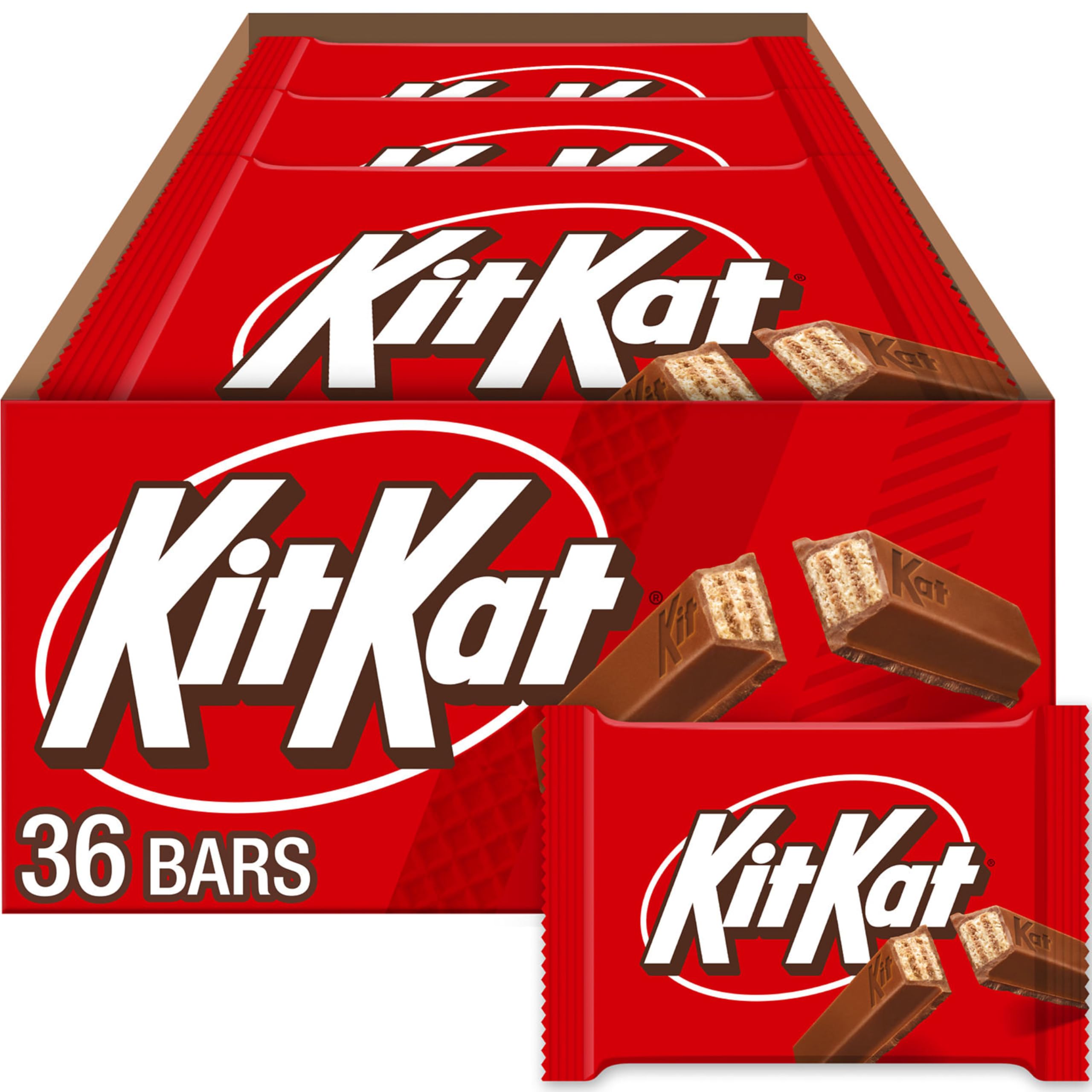 Kit Kat Milk Chocolate Wafer Bars bulk box ready for sharing