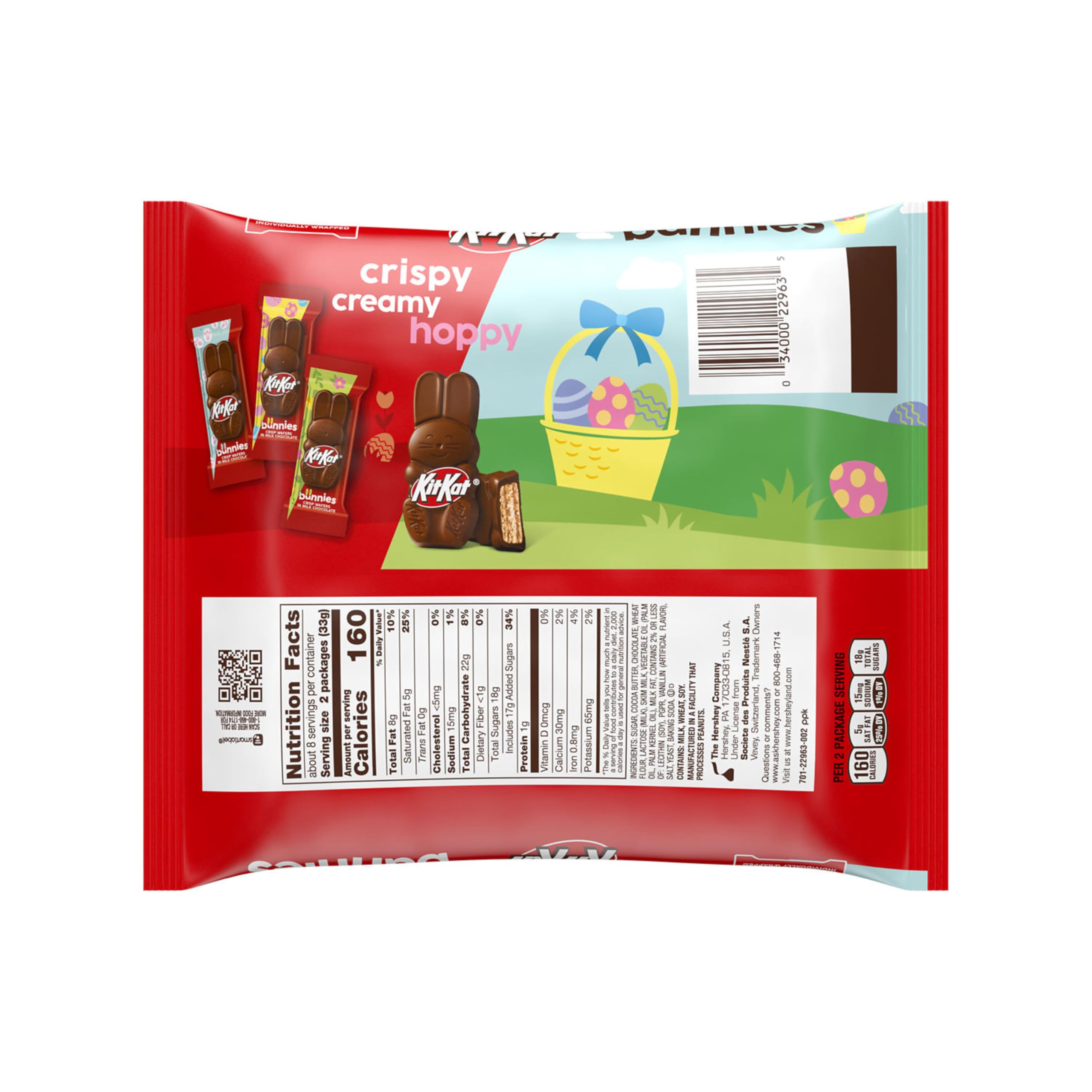 Kit Kat Milk Chocolate Wafer Bunnies closeup emphasizing creamy milk chocolate and crisp wafers.