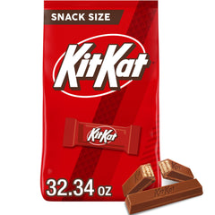 Kit Kat milk chocolate wafer snack-size 66 pieces in bulk bag for sharing.