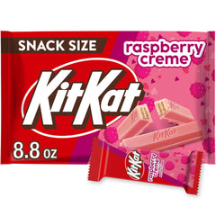 Kit Kat Raspberry Creme Wafer snack wrapper displayed, ideal for sharing on the go
