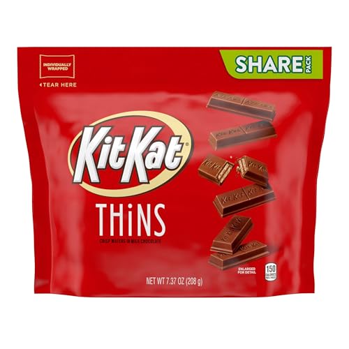 KIT KAT THiNS close-up shows crisp wafer and milk chocolate