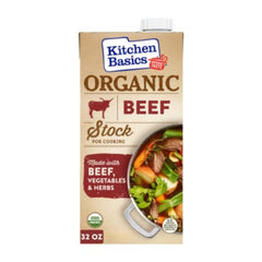 Kitchen Basics Organic Beef Stock carton ready for quick bases and soups.