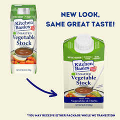 Vegetables and herbs simmer with Kitchen Basics stock to develop rich, full-bodied flavor.