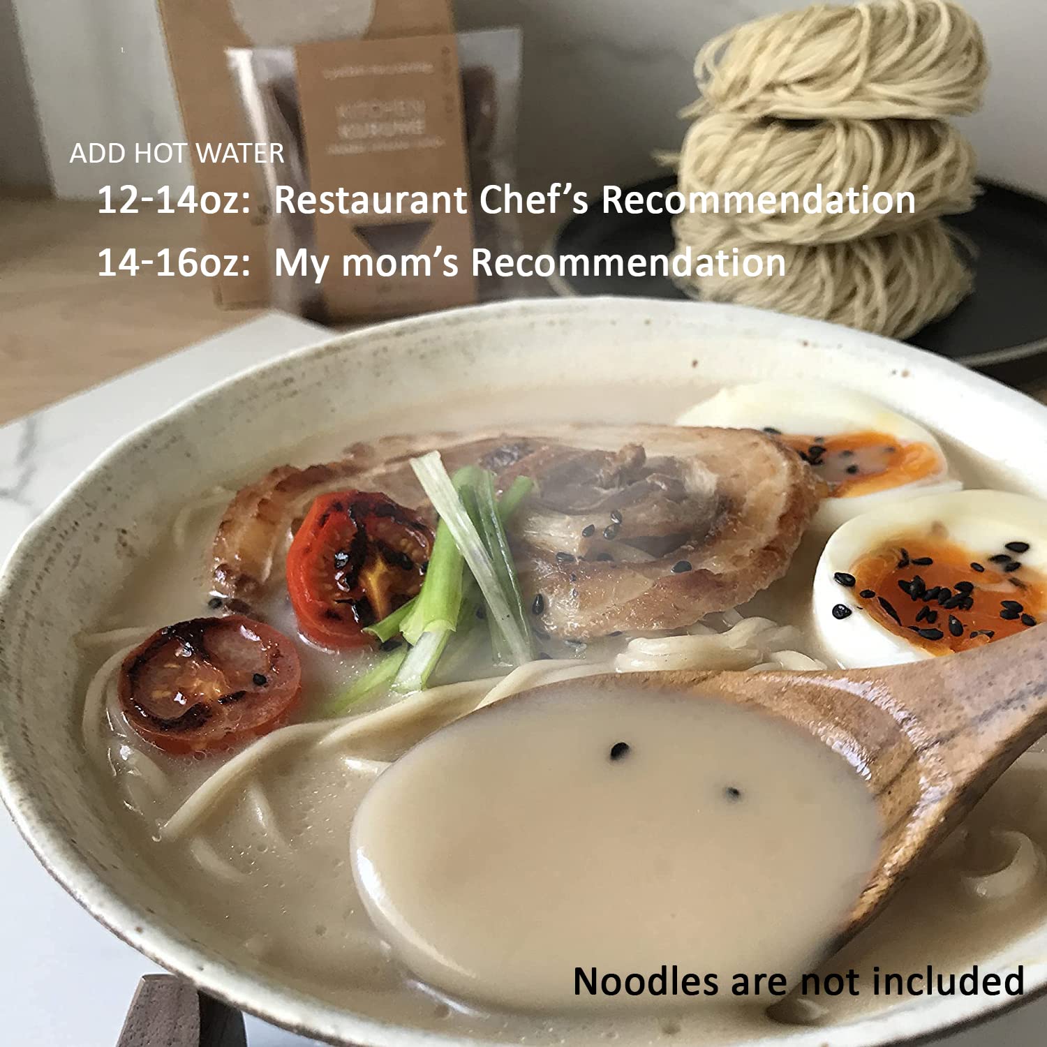 Simmering Tonkotsu broth on stove for depth