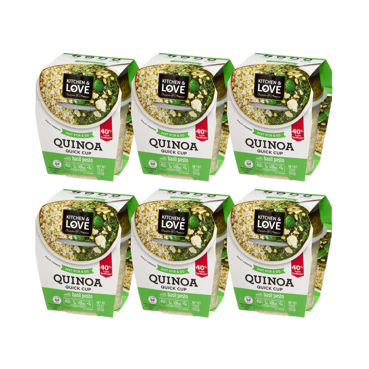 Kitchen & Love basil pesto quinoa bowl; ready-to-eat convenience with bold flavor.