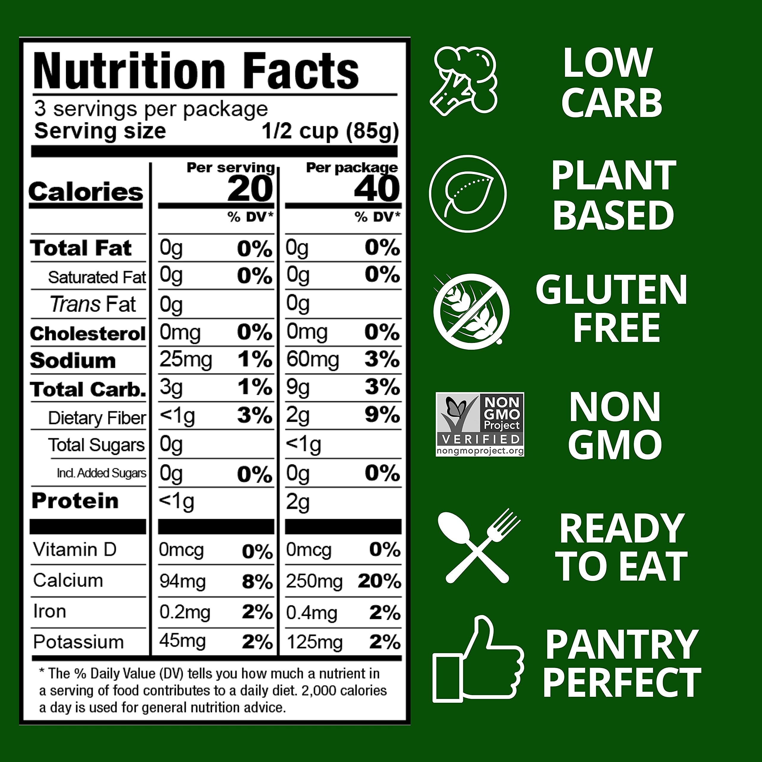 Kitchen & Love organic riced cauliflower packaging showing gluten-free, vegan-friendly base.