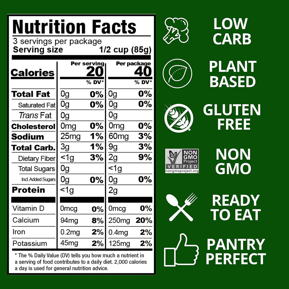 Kitchen & Love organic riced cauliflower packaging showing gluten-free, vegan-friendly base.