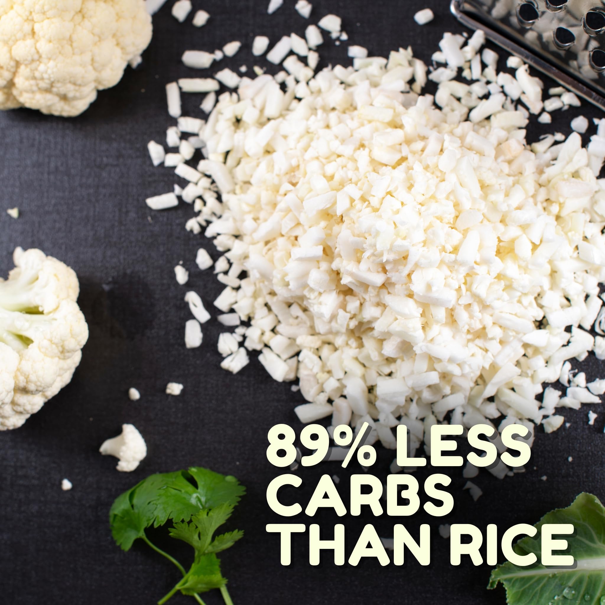 Kitchen & Love cauliflower rice in a stir-fry bowl for lighter dinners.
