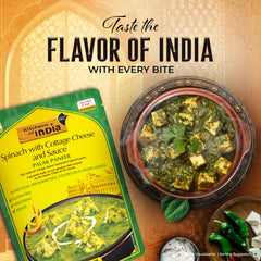 Kitchens of India Palak Paneer keep fresh pack highlights shelf-stable convenience.