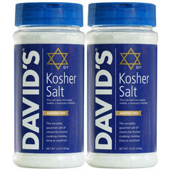 KITMOUS David's Kosher Salt canister front view showing 16 oz container for easy seasoning