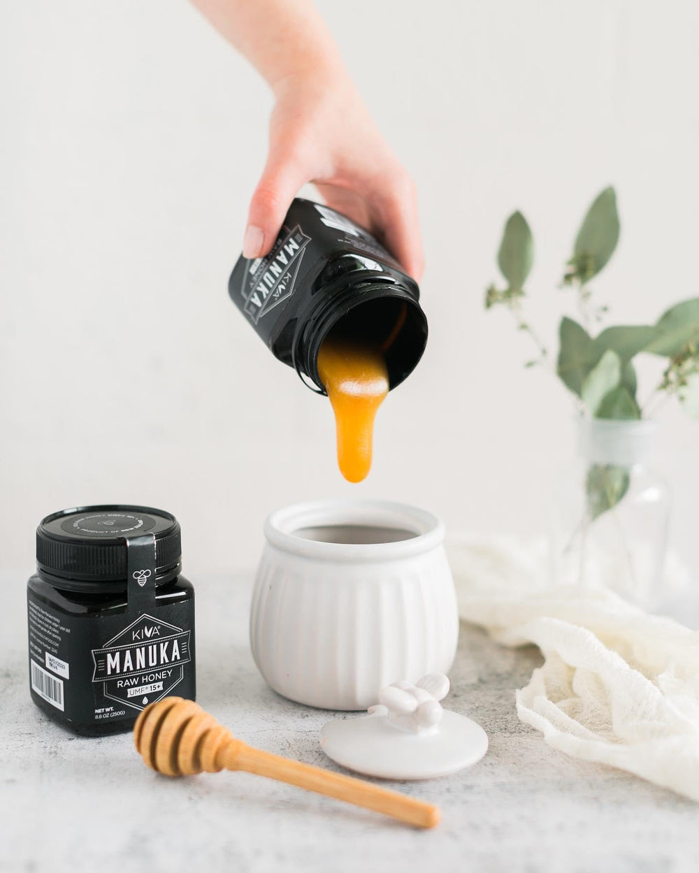 Ideal for spooning, smoothies, and skincare routines with Kiva Manuka Honey.