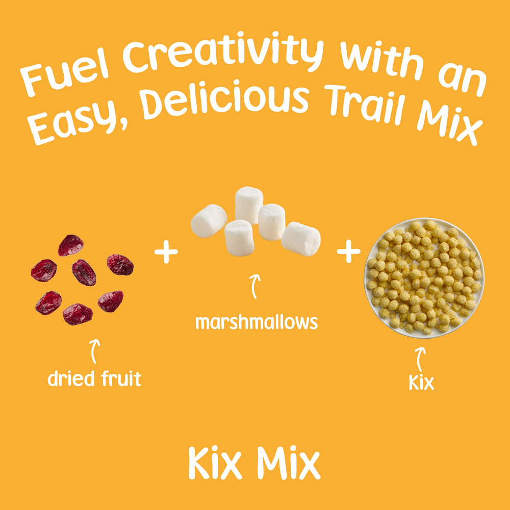 Kix corn puffs close-up showing crisp texture and light sweetness.