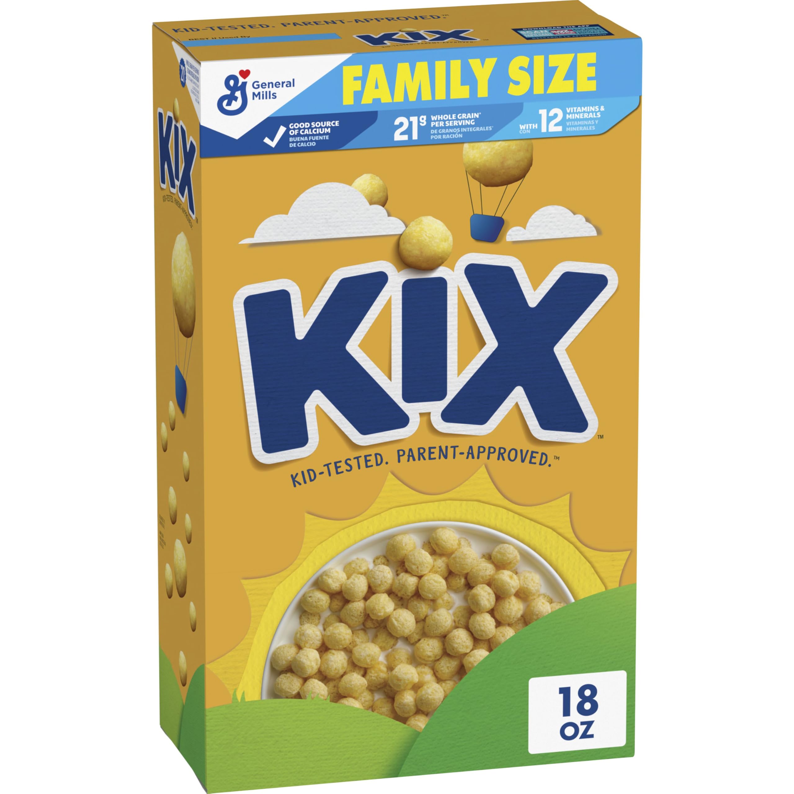 Kix corn puff cereal in a bowl offers a wholesome breakfast option.