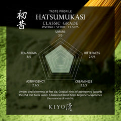 Kiyo Matcha Classic Hatsumukashi jar reveals airtight storage preserving freshness for daily whisking.
