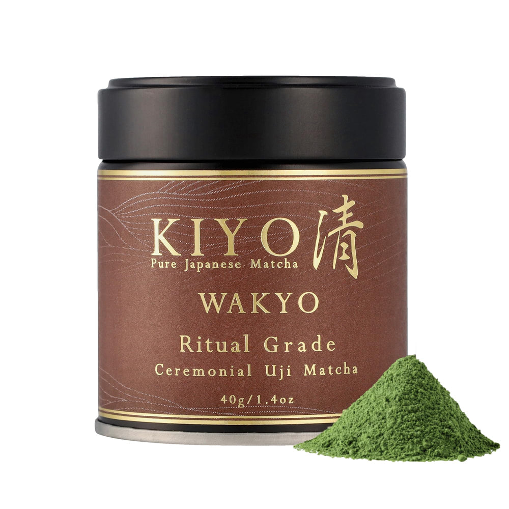 Kiyo Matcha Ritual Grade Wakyo tin packaging preserves freshness for daily use