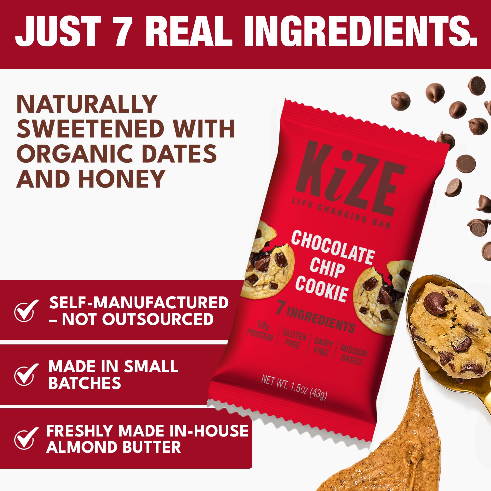KiZE 10g protein bar reveals real ingredients and clean nutrition