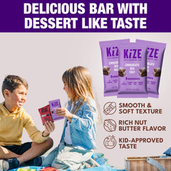 KiZE Energy Bar Chocolate Sea Salt on a breakfast plate for a quick morning meal.