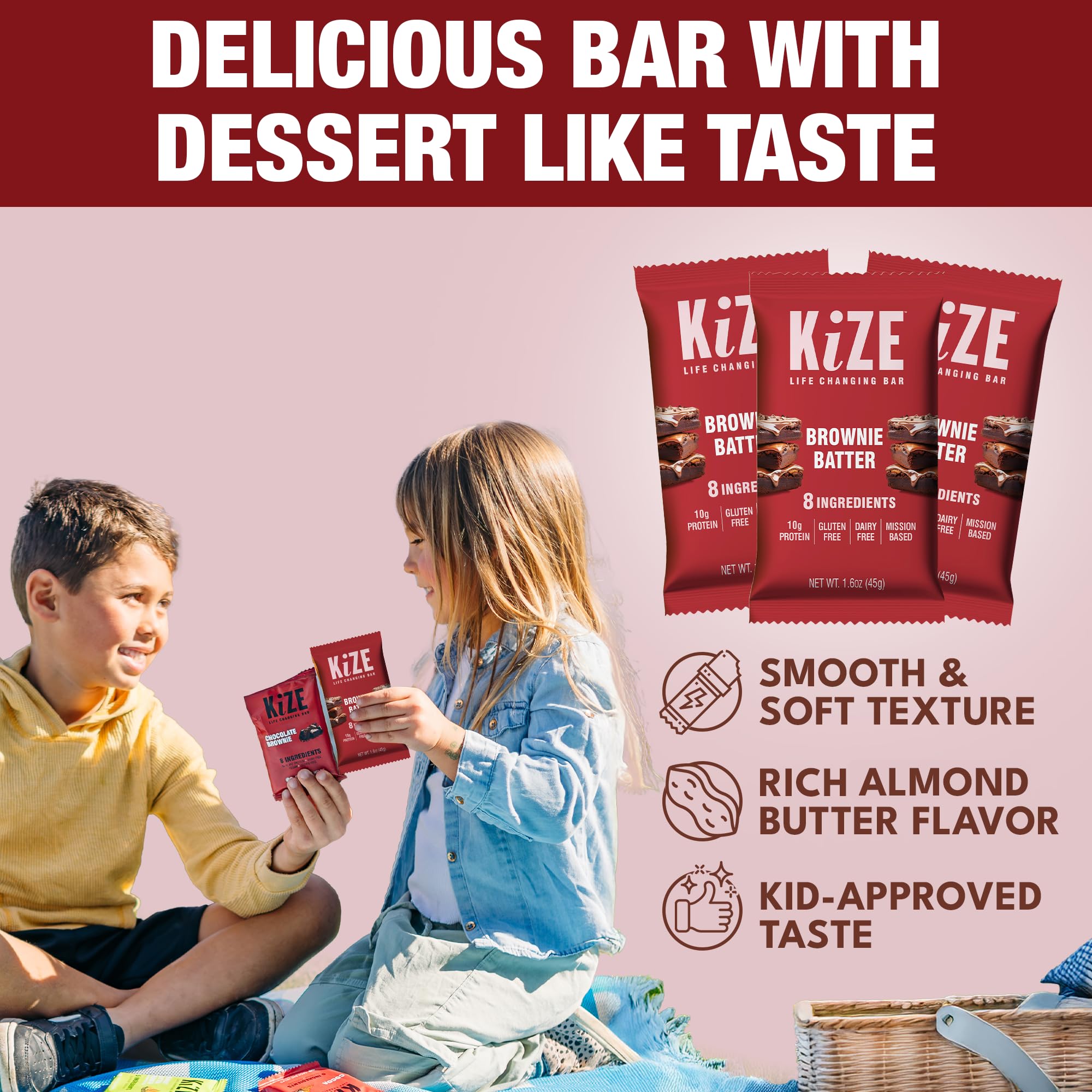KiZE dairy-free energy bar suitable for lactose-free snacking.
