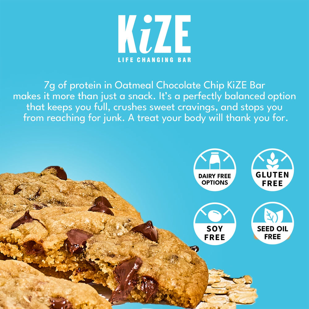 KiZE Energy Bar nut butter detail highlights clean ingredients.