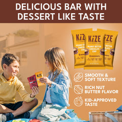 KiZE bar being opened to reveal chewy, chocolate-chip interior