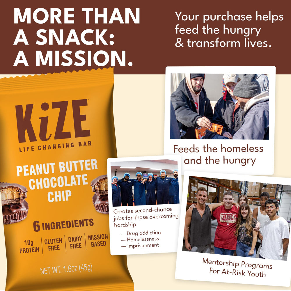 KiZE bar gluten-free and dairy-free branding, ready to snack