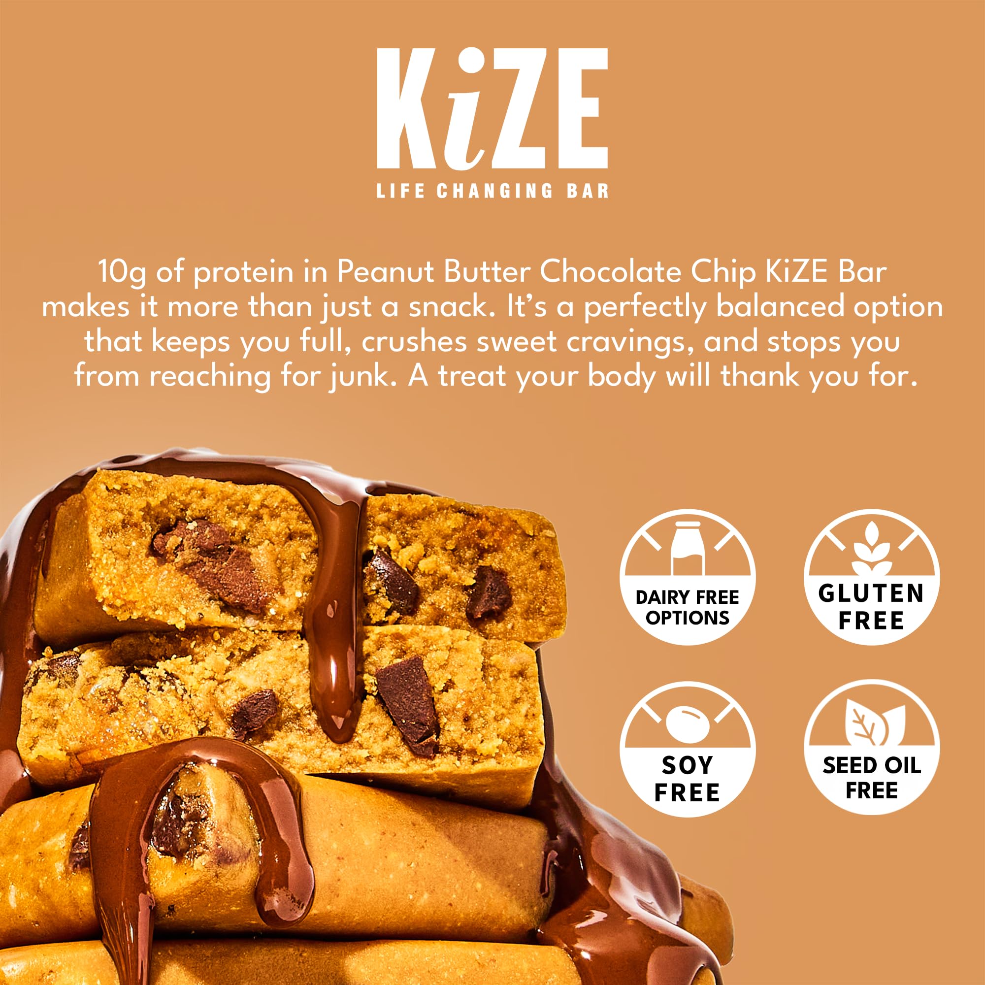 KiZE bar on-the-go in a backpack for a quick protein boost