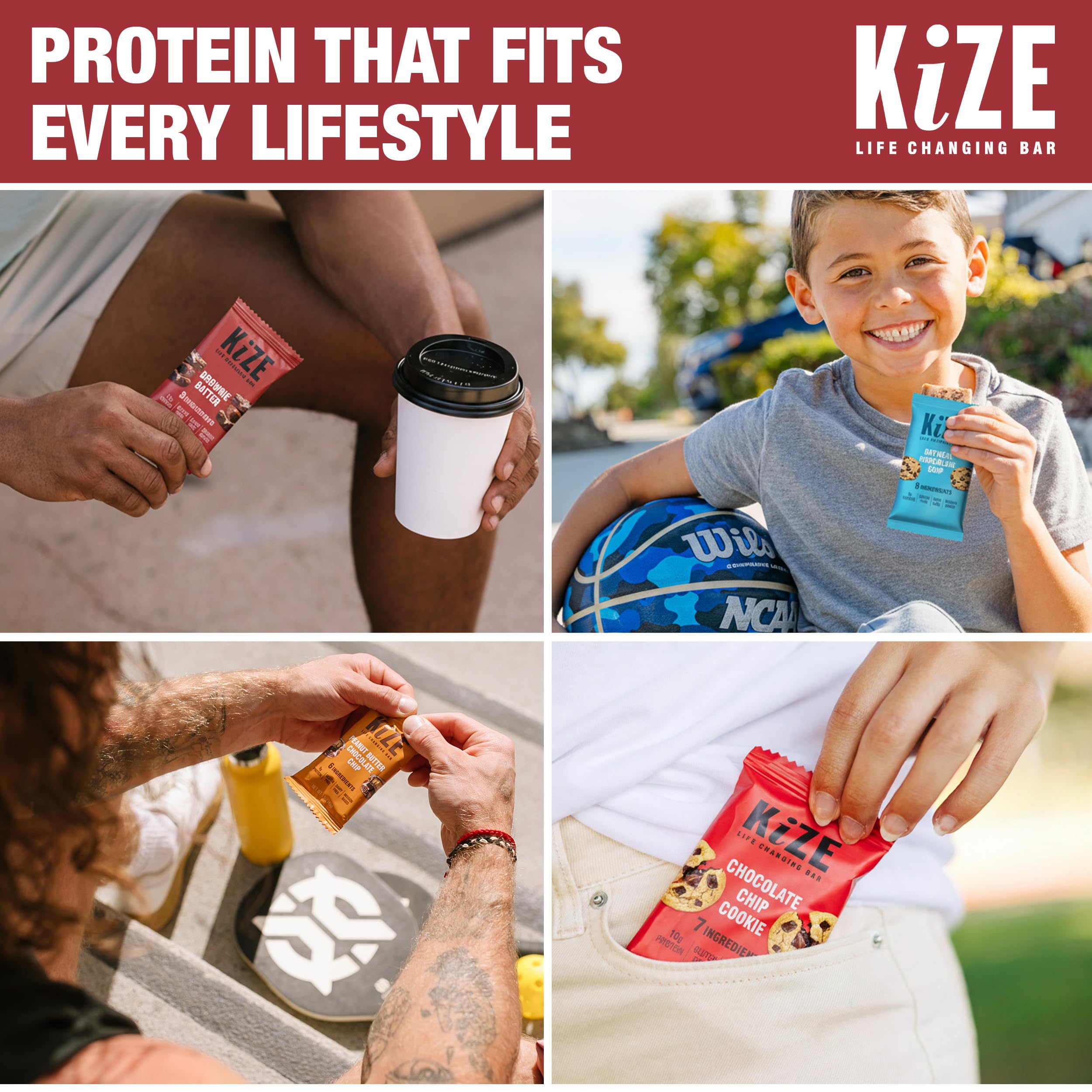 KiZE Energy Bars on the go snack ready to fuel workouts.