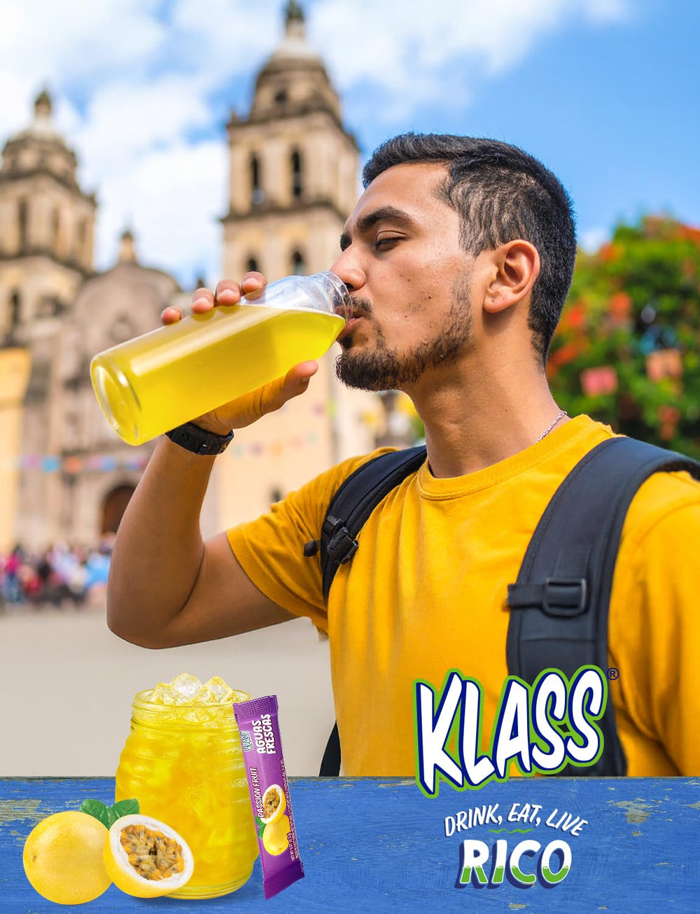 Klass Aguas Frescas 40-serving pack label highlighting long-lasting flavor options.