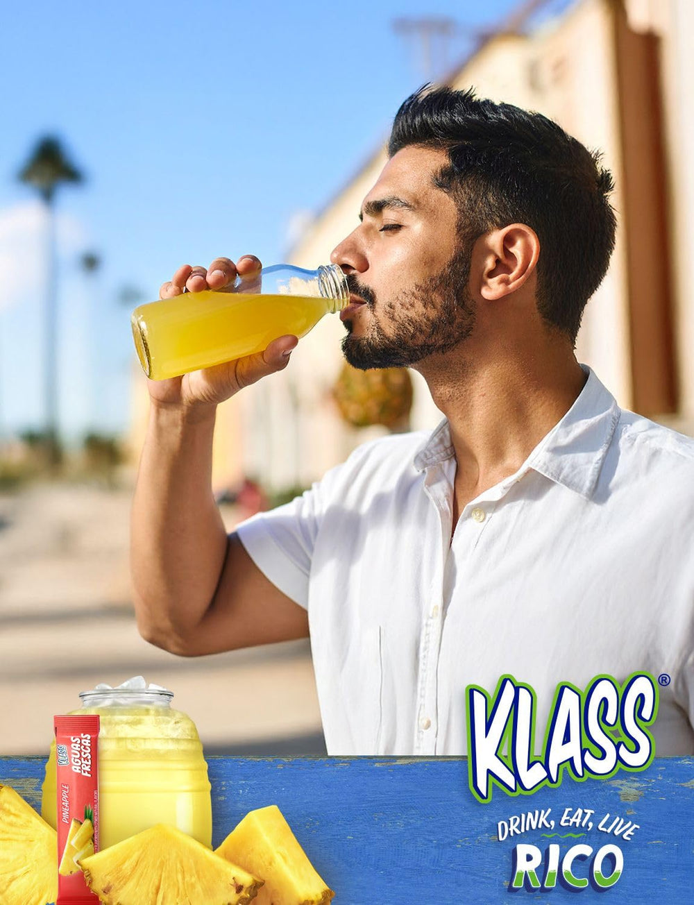 Klass Aguas Frescas 44-pack variety box showing multiple flavors.