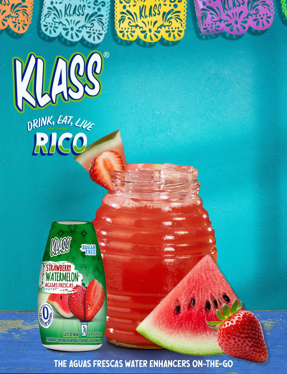 Klass Aguas Frescas bottle in a bag ready to go for on the go hydration