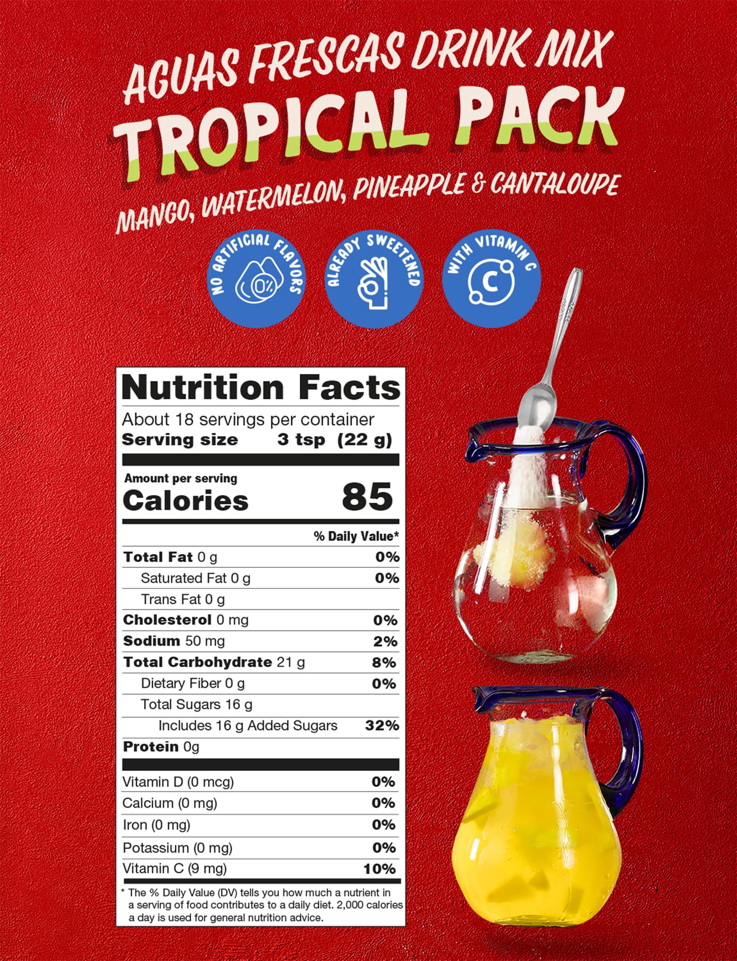 Klass Aguas Frescas cantaloupe flavor packet for naturally flavorful hydration anytime