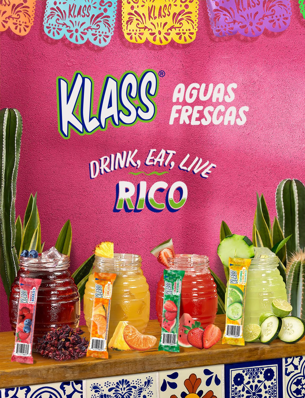 Flavor labels show cucumber limeade, strawberry watermelon, hibiscus berries, pineapple tangerine.
