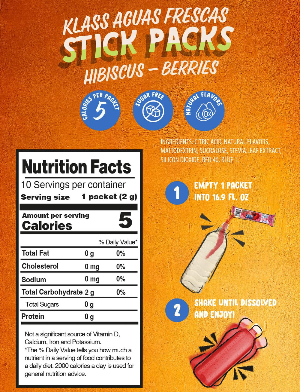 Close-up of Hibiscus Berries stick pack showcasing portability