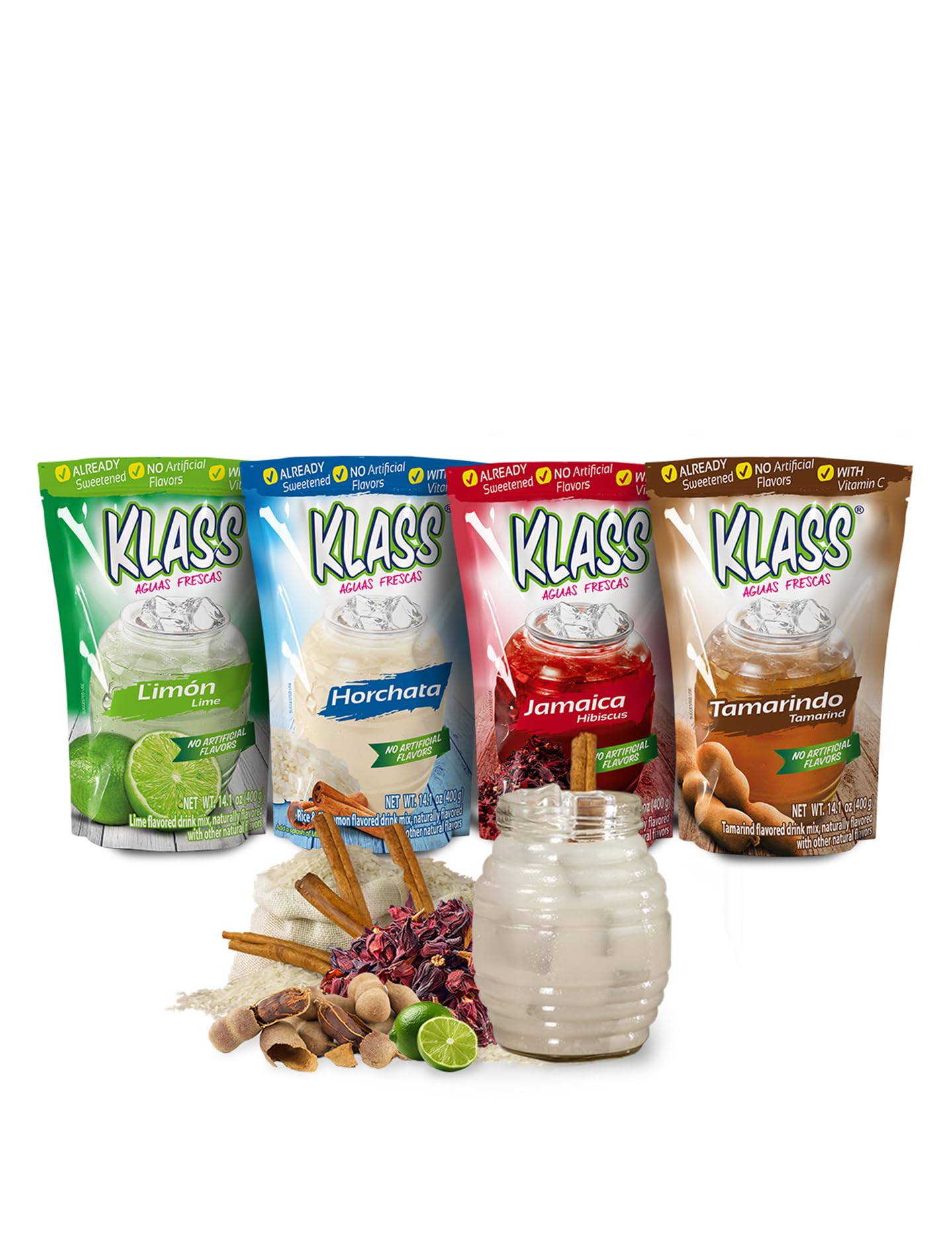 Klass Aguas Frescas horchata limeade pack ready to mix refreshing drinks