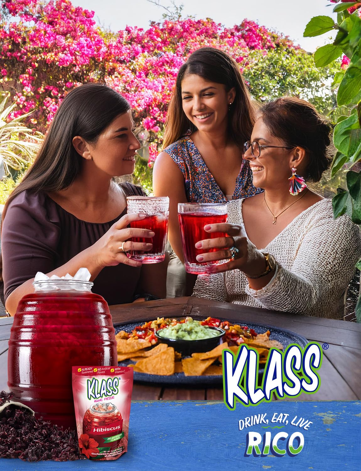 Klass Aguas Frescas ingredients close-up highlights natural colors without artificial additives.