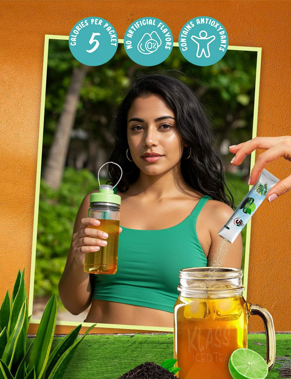 Klass Lime tea stick pack highlights zero-sugar citrus refreshment