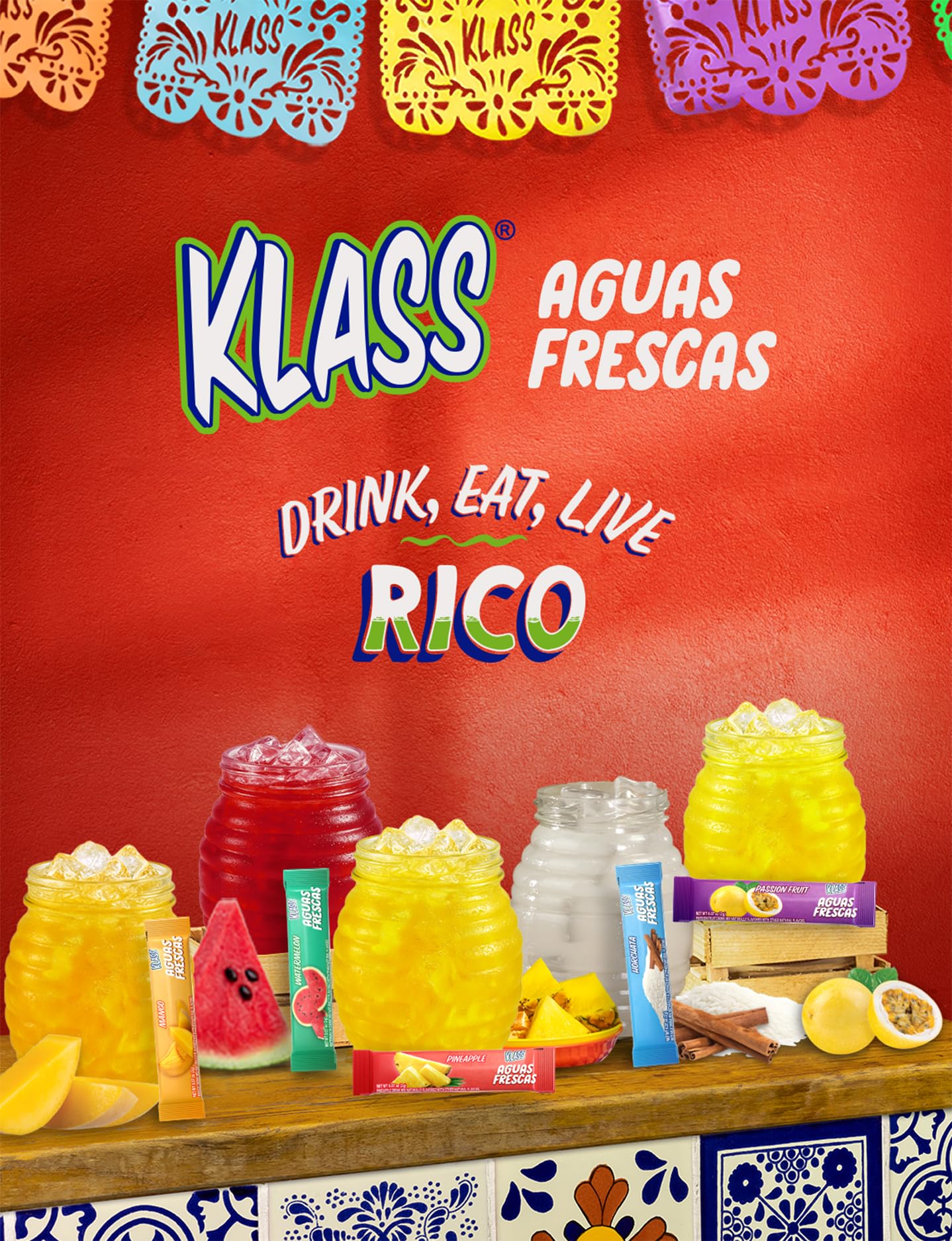 Klass Aguas Frescas low-calorie sugar-free drink mix for hydration.