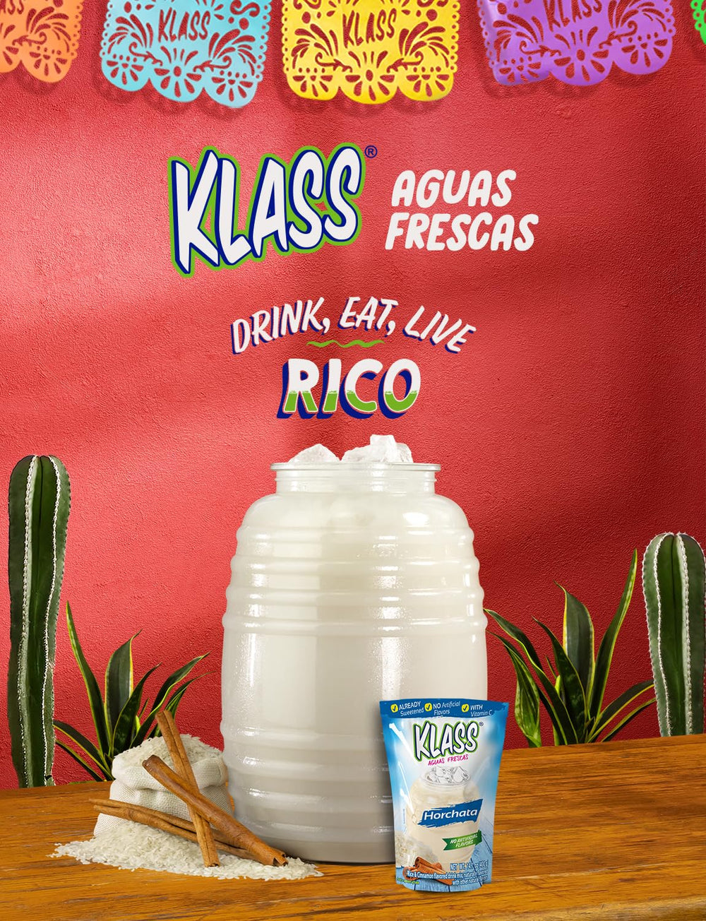 Klass Aguas Frescas drink mix ideal for family meals and gatherings.