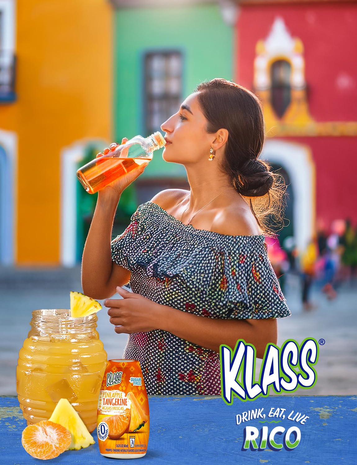 Klass Aguas Frescas on-the-go bottle in a bag, easy hydration.