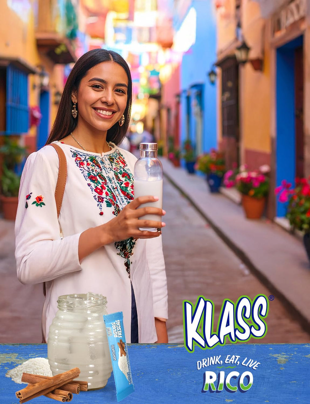 Klass Aguas Frescas pineapple stick packet, vibrant citrus note for travel.