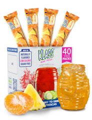 Klass Aguas Frescas pineapple-tangerine stick pack for on-the-go hydration.